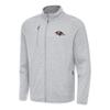 Antigua Men's Heather Gray Baltimore Ravens Hold-Up Tri-Blend Full-Zip Jacket view 1