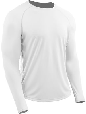 CADMUS Men's Hiking Workout Shirts, UPF 50+, Thumb Holes, Rash Guard,Fishing,Running, Athletic Long Sleeve,1 Pack,White,Small
