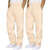 2 Pack Men's Yoga Sweatpants Athletic Lounge Fleece Trousers Casual Jersey Straight Baggy Pants with Pockets view 1