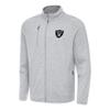 Antigua Men's Heather Gray Las Vegas Raiders Hold-Up Tri-Blend Full-Zip Jacket view 1