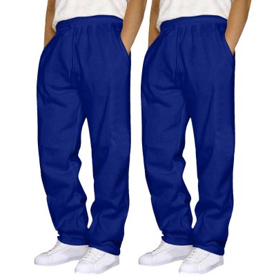 2 Pack Men's Yoga Sweatpants Athletic Lounge Fleece Trousers Casual Jersey Straight Baggy Pants with Pockets