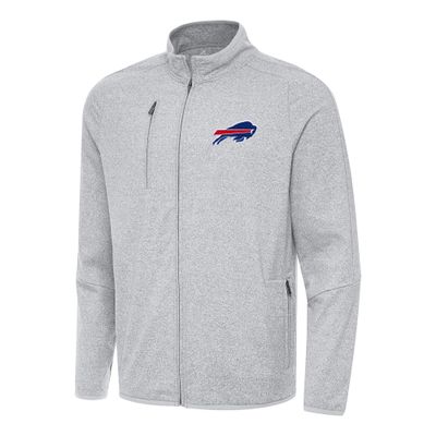 Antigua Men's Heather Gray Buffalo Bills Hold-Up Tri-Blend Full-Zip Jacket