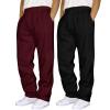 2 Pack Men's Yoga Sweatpants Athletic Lounge Fleece Trousers Casual Jersey Straight Baggy Pants with Pockets view 1