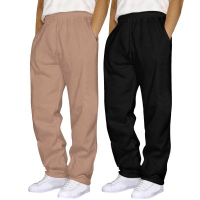 2 Pack Men's Yoga Sweatpants Athletic Lounge Fleece Trousers Casual Jersey Straight Baggy Pants with Pockets