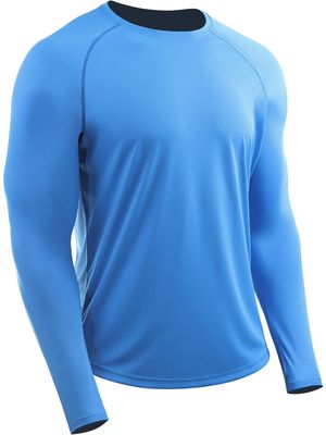 CADMUS Men's Hiking Workout Shirts, UPF 50+, Thumb Holes, Rash Guard,Fishing,Running, Athletic Long Sleeve,1 Pack,Light Blue,X-Large