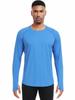 CADMUS Men's Hiking Workout Shirts, UPF 50+, Thumb Holes, Rash Guard,Fishing,Running, Athletic Long Sleeve,1 Pack,Light Blue,X-Large view 4