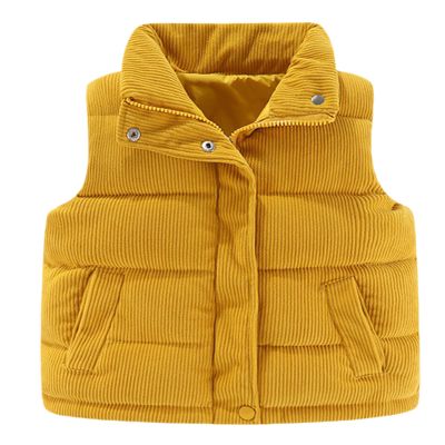 Happy Cherry Toddler Winter Vest Baby Warm Sleeveless Corduroy Jacket Kid Boy Girl Casual Padded Puffer Snow Coat 2024