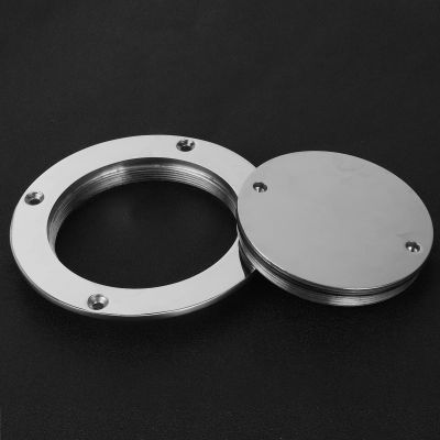 Yoidesu 4in Boat Round Deck Plate Non Slip Inspection Hatch, 316 Stainless Steel Marine Access Port Hatch Cover with Key, Detachable Water Tight Lid Cover for Marine Boat Yacht