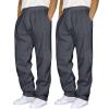 2 Pack Men's Yoga Sweatpants Athletic Lounge Fleece Trousers Casual Jersey Straight Baggy Pants with Pockets view 1