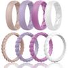 Egnaro Women's Stackable Silicone Rings, 2.5/5.5mm Wide 1.8/2mm Thick Bands view 1
