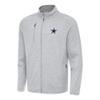 Antigua Men's Heather Gray Dallas Cowboys Hold-Up Tri-Blend Full-Zip Jacket view 1