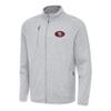 Antigua Men's Heather Gray San Francisco 49ers Hold-Up Tri-Blend Full-Zip Jacket view 1