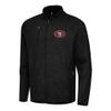 Antigua Men's Heather Black San Francisco 49ers Hold-Up Tri-Blend Full-Zip Jacket view 1