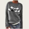 Women's Vintage Fair Isle Sweaters Casual Crewneck Pullover Knitted Top Lightweight Long Sleeve Retro Striped Shirt view 2