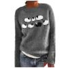 Women's Vintage Fair Isle Sweaters Casual Crewneck Pullover Knitted Top Lightweight Long Sleeve Retro Striped Shirt view 3
