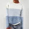Women's Vintage Fair Isle Sweaters Casual Crewneck Pullover Knitted Top Lightweight Long Sleeve Retro Striped Shirt view 2