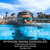 ARENA Python Mirrored Swim Goggles with Protective Case and Classic Silicone Swim Cap Unisex Adult Competitive Swimmer Bundle view 2