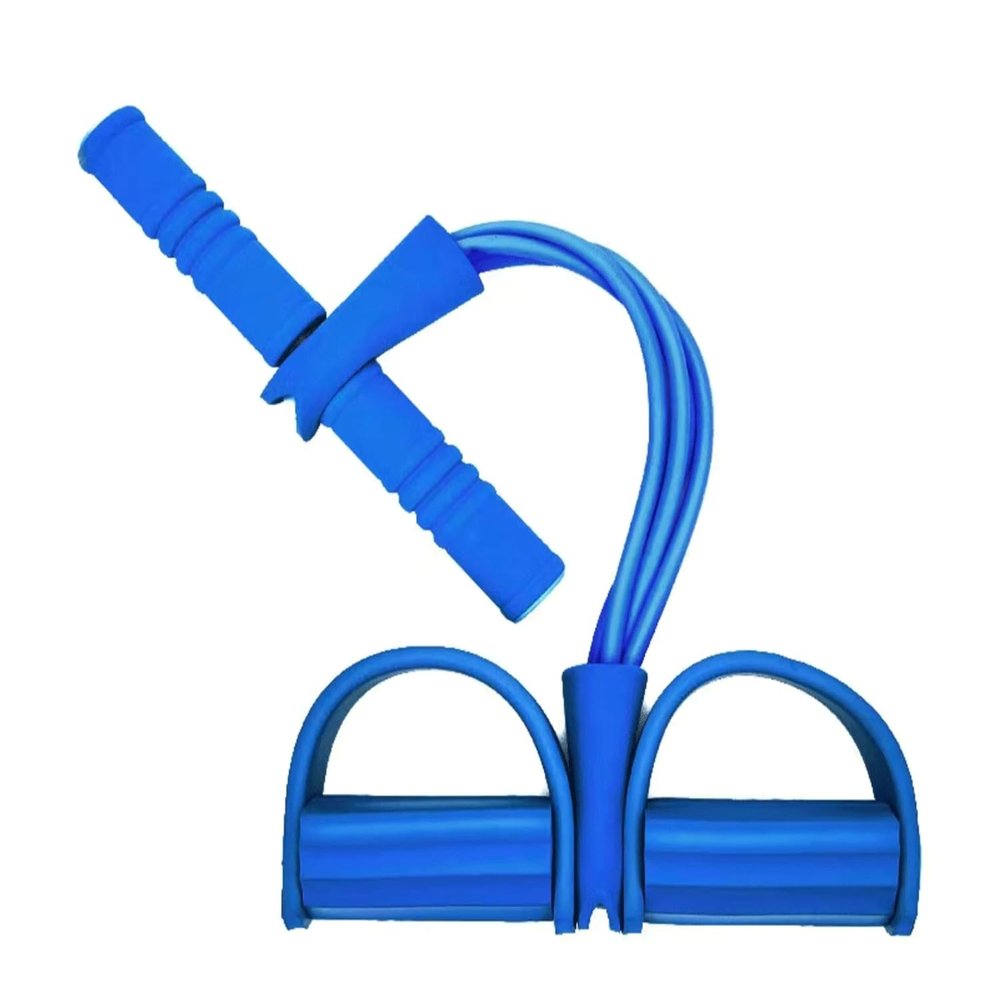 4 Tube Resistance Bands Latex Pedal Exerciser Sit-up Pull Rope Expander Elastic Bands Yoga Equipment Pilates Exercise(Color:Blue)