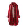 Plaid Oversized Shirt for Women Casual High Low Lapel Button Long Sleeve Shirt Jacket Fall Lightweight Loose Fit Coat view 1
