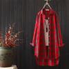 Plaid Oversized Shirt for Women Casual High Low Lapel Button Long Sleeve Shirt Jacket Fall Lightweight Loose Fit Coat view 2