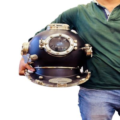 Scuba Diving Nautical Helmet Mark V 18" Inch Scuba Diving Helmet Maritime Ship's Decorative Helmet Best Decore Gift Black/Chrome