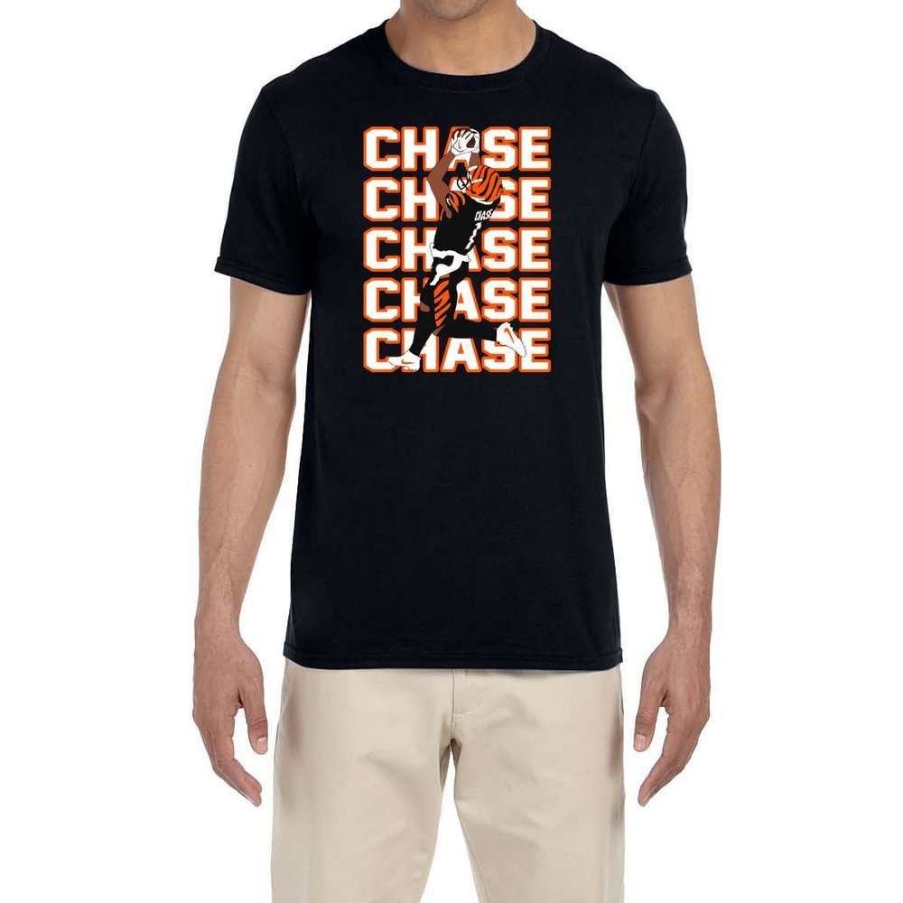 Black Cincinnati Jamarr Chase Text Pic T-Shirt Youth Large