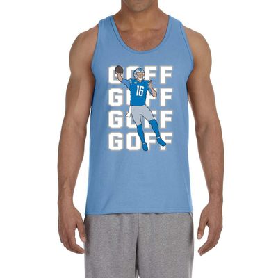 Blue Detroit Jared Goff Text Pic Tank Top Adult XL