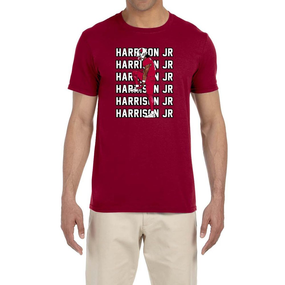 Red Arizona Marvin Harrison Jr Text Pic T-Shirt Adult Small