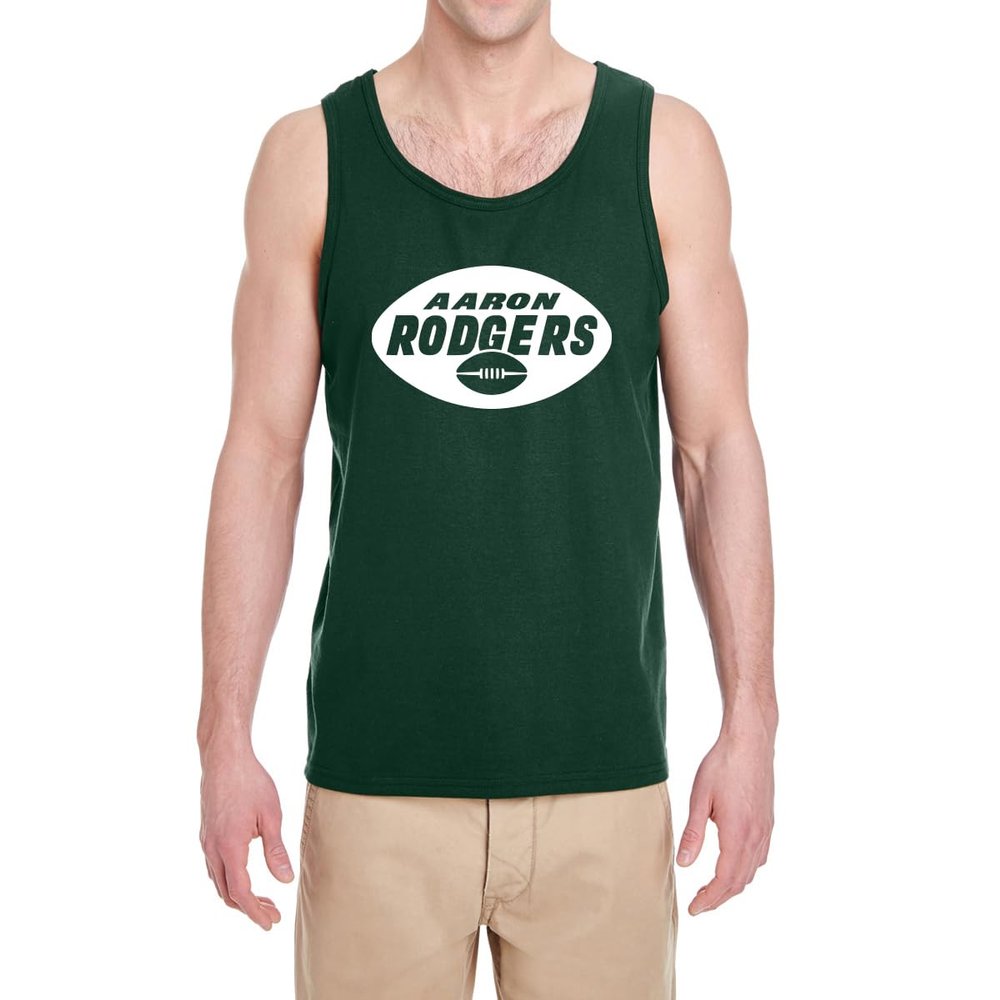 Green New York Aaron Rodgers Logo Tank Top Adult XL