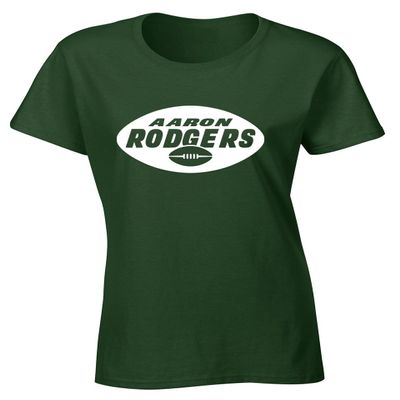 Green New York Aaron Rodgers Logo Womens T-Shirt Adult Medium