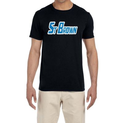 Black Detroit Amon Ra St Brown St Brown Logo T-Shirt Youth Medium