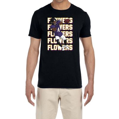 Tenacious Tops Black Baltimore Zay Flowers Text Pic T-Shirt Youth Small