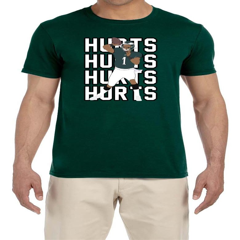Green Philadelphia Jalen Hurts Text Pic T-Shirt Youth XL