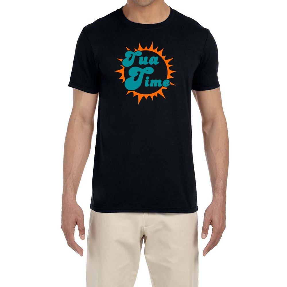 Tenacious Tops Black Miami Tua Tagovailoa Tua Time Logo T-Shirt Adult Large