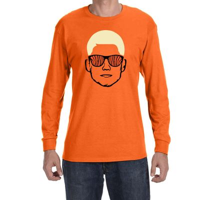Long Sleeve Orange Cincinnati Joe Burrow New Hair Logo T-Shirt Adult Small