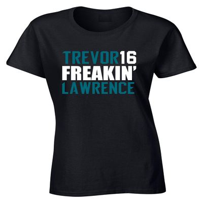 Tenacious Tops Black Jacksonville Trevor Lawrence Trevor Freakin Lawrence Womens T-Shirt Adult Small