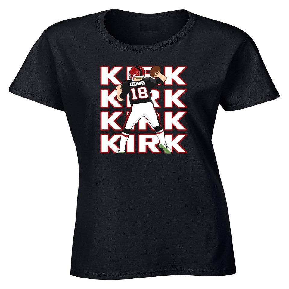 Black Atlanta Kirk Cousins Text Pic Womens T-Shirt Adult Small