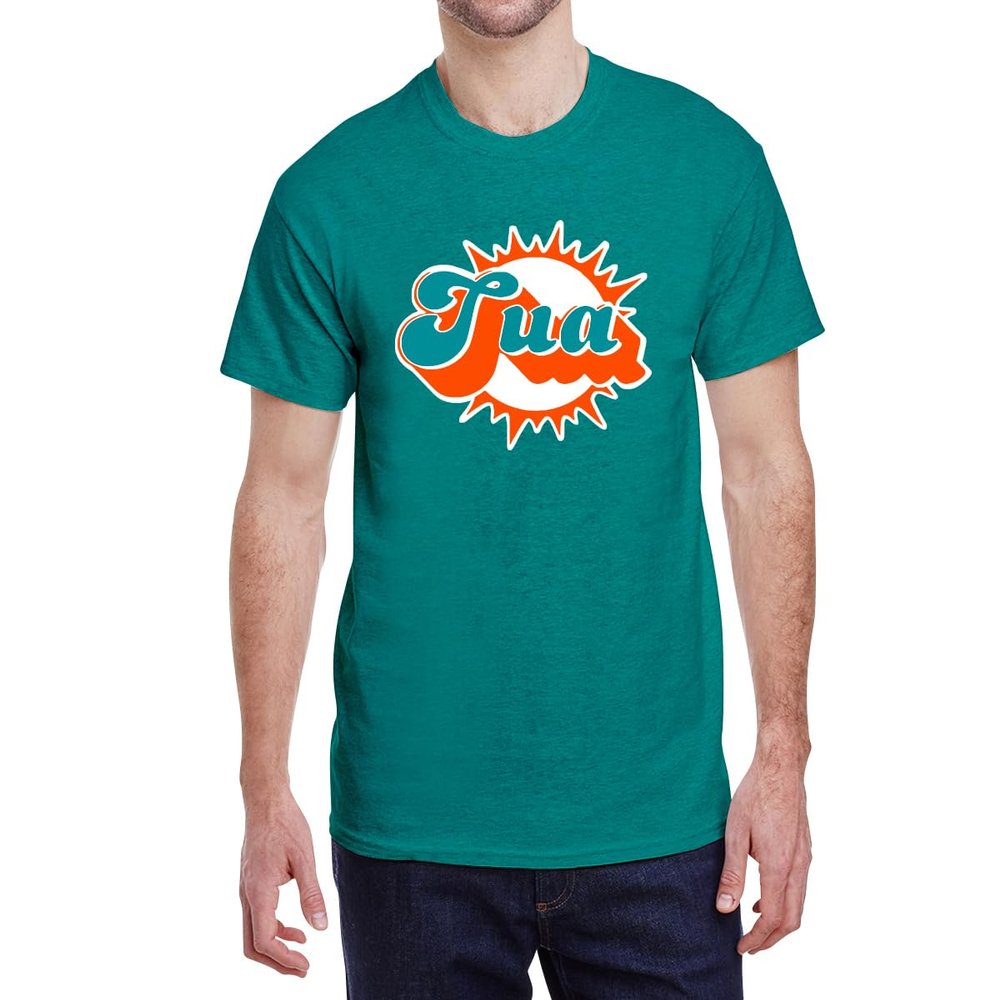 Tenacious Tops Green Miami Tua Tagovailoa Tua Logo T-Shirt Adult Large
