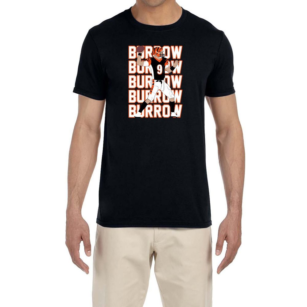 Black Cincinnati Joe Burrow Text Pic T-Shirt Youth XL