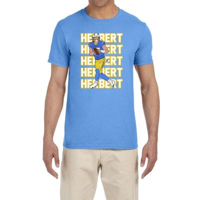 Blue Los Angeles Justin Herbert Text Pic T-Shirt Youth Large