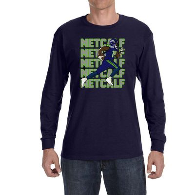 Long Sleeve Navy Seattle Dk Metcalf Text Pic T-Shirt Youth Small