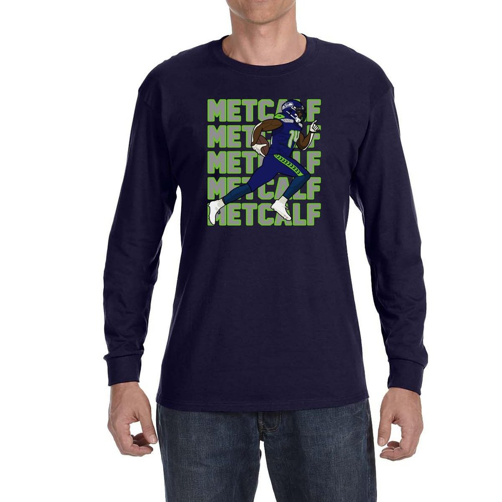 Long Sleeve Navy Seattle Dk Metcalf Text Pic T-Shirt Youth Small