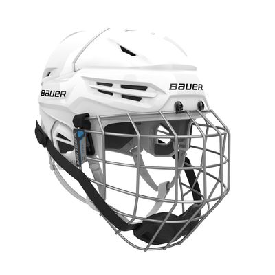 Bauer Re-Akt 55 Hockey Helmet Combo with Facemask, Senior (White, Medium)