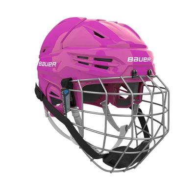 Bauer Re-Akt 55 Hockey Helmet Combo with Facemask, Senior (Pink, Medium)