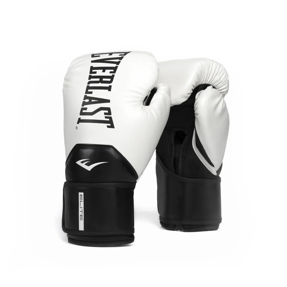 Everlast Elite 2 Boxing Gloves, White/Black 10oz.