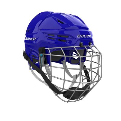 Bauer Re-Akt 55 Hockey Helmet Combo with Facemask, Senior (Royal Blue, Small)