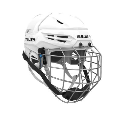 Bauer Re-Akt 55 Hockey Helmet Combo with Facemask, Senior (White, Small)