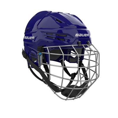 Bauer Re-Akt 55 Hockey Helmet Combo with Facemask, Senior (Navy Blue, Medium)