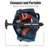 Hand Pump for Balls - Portable Ball Air Pump with Needle 3 pcs and Compact Case - Small Sports Inflator - Volleyball, Soccer, Basketball - Manual Inflation Devices (Black) view 3