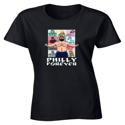Black Jason Kelce Philly Forever Logo Womens T-Shirt Adult Medium